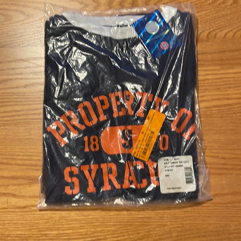 Property of Syracuse size medium women’s  navy shirt.